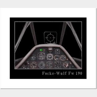 Cockpit Instruments FW-190 fighter aircraft WW2 Posters and Art